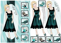 So Many Shoes So Little Time Decoupage Card - Teal & Cyan
