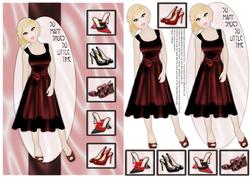 So Many Shoes So Little Time Decoupage Card - Coral & Maroon