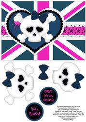 Punk Love - Gb Rocks - Teal, Pink & White