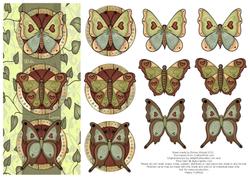 Beautiful Butterflies with Love Decoupage Card - Pistachio