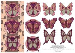 Beautiful Butterflies with Love Decoupage Card - Dusky Pink