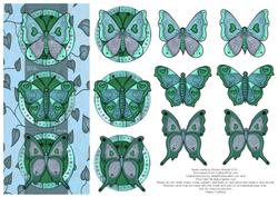 Beautiful Butterflies with Love Decoupage Card - Sky Blue