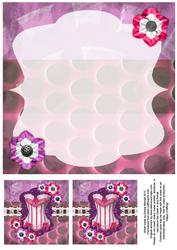 Frilly Corset 8x8 Insert & Tags - Hot Pink & Purple
