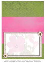 Hibiscus Watercolour Insert - Hot Pink & Olive Green
