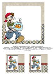 Goldfish Kid - 6x6 Insert & Tags - Khaki, Denim & Red 2