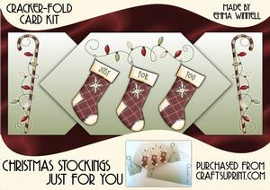 Christmas Stockings - Cracker-fold Dl Card Kit & Envelope
