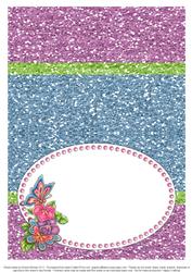Glittery Butterflies & Flowers Insert - Blue & Lilac