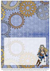 Helga Frost - A5 Winter Wishes Insert - Blue & Brown