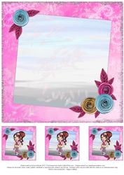 Sassy Teen 8x8 Insert & Tags - Pink & Blue