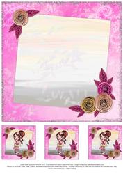 Sassy Teen 8x8 Insert & Tags - Pink & Beige