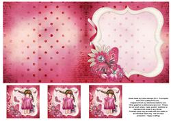 Cute Girl 6x6 Insert & Tags - Hot Pink