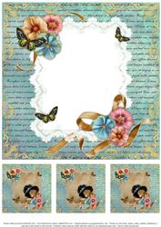 Vintage Lady in Lace Frame Insert & Tags