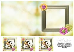 Happy Bee 6x6 Insert & Tags - Yellow, Green & Pink