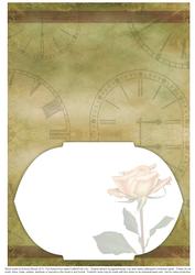 Roses Triptych Panels Matching A5 Insert - Olive Green