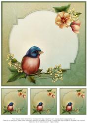 Lazuli Bunting & Flowers 8x8 Insert & Tags