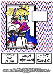 Anime Dj - 8x8 Quick Card - Pink, Purple & Indigo