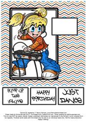 Anime Dj - 8x8 Quick Card - Orange & Blue