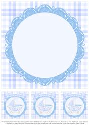 Congratulations Pram 8x8 Insert & Tags - Baby Boy - Blue