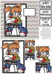 Anime Dj - 6x6 Pyramage Card - Khaki Green & Red
