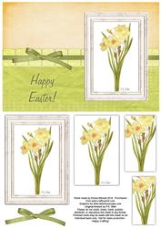 Daffodil Pyramage Easter Card 2 - Peach & Pistachio