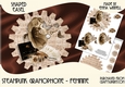 Steampunk Gramophone Cog-Shaped Easel Decoupage Card Mini Kit - Feminine