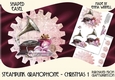 Steampunk Gramophone Cog-Shaped Easel Decoupage Card Mini Kit - Christmas 1