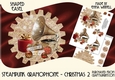 Steampunk Gramophone Cog-Shaped Easel Decoupage Card Mini Kit - Christmas 2