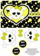 Punk Love - Yellow - Girly Skull and Crossbones Decoupage