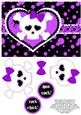 Punk Love - Purple - Girly Skull and Crossbones Decoupage