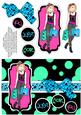 Shopping-mad Punk Teen Decoupage - Aqua, Sky Blue & Pink