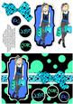Shopping-mad Punk Teen Decoupage - Aqua, Sky & Dark Blue