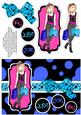 Shopping-mad Punk Teen Decoupage - Sky, Dark Blue & Pink