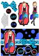 Shopping-mad Punk Teen Decoupage - Red, Sky & Dark Blue