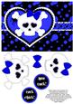 Punk Love - Dark Blue - Girly Skull and Crossbones Decoupage