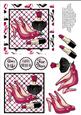 Stilettos, Perfume & Lipstick Decoupage - Burgundy & Black
