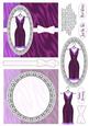 Sophisticated Dress Decoupage Card Front and Insert - Purple