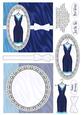 Sophisticated Dress Decoupage Card Front and Insert - Blue 1