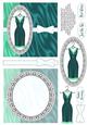 Sophisticated Dress Decoupage Card Front and Insert - Teal