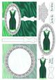 Sophisticated Dress Decoupage Card Front and Insert - Green