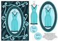 Sophisticated and Swirly Dress Decoupage - Aqua