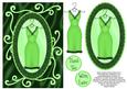 Sophisticated and Swirly Dress Decoupage - Green