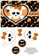 Punk Love - Orange - Girly Skull and Crossbones Decoupage