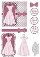Pretty Dress Decoupage Card Front - Dusky Pink