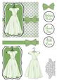 Pretty Dress Decoupage Card Front - Olive Green