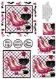Stilettos, Perfume & Lipstick Pyramage - Burgundy & Black
