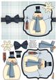 Snowman with Birdhouse Decoupage Card - Powder Blue