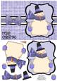 Snuggly Snowman Decoupage Card - Periwinkle