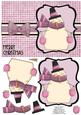 Snuggly Snowman Decoupage Card - Dusky Pink