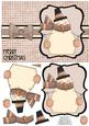 Snuggly Snowman Decoupage Card - Taupe