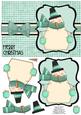 Snuggly Snowman Decoupage Card - Aqua